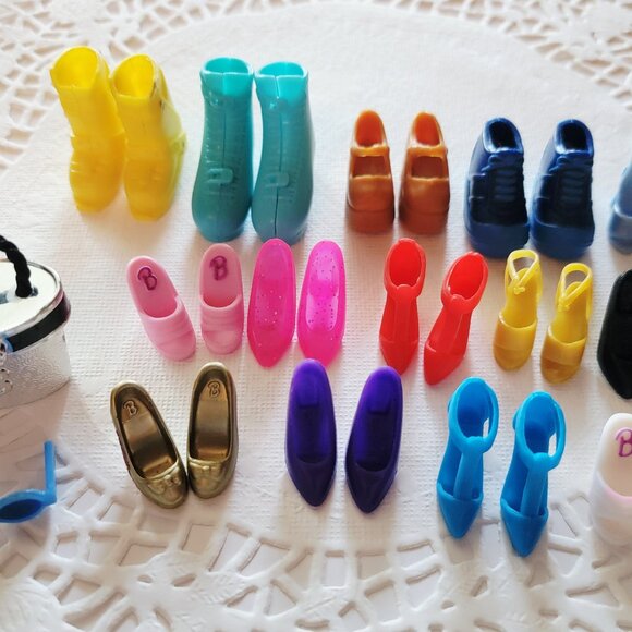 Mattel Other - Vintage 14 Pairs Barbie/Doll Shoes, Purse, Sunglasses; Ski Boots, Ice Skates